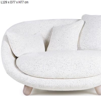 China Modern Luxury Convertible Nest Shape Loveseat Living Room Velvet Fabric Customized Colors Upholstered Lounge Chair for sale