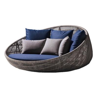 China Modern Customized Round Aluminum Rope Metal Outdoor Lounge Sofa for sale