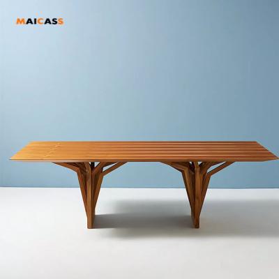 China Eco-friendly Design Restaurant Set Dining Table Wooden Legs Luxury Low Top Dining Table for sale