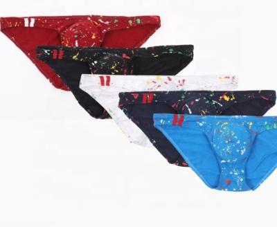 China Hot Mens Underwear Sexy Custom Antibacterial Printing Low Rise Thong Briefs for sale