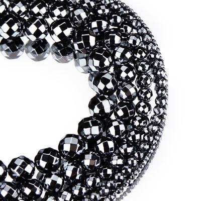 China Geometry Round Beads Cut Hematite / Corner Stone Beads / Beads Material Can Be Customized for sale