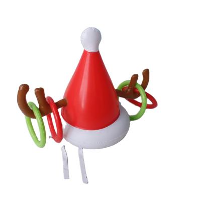 China Christmas Game Inflatable Ring Toss Gift Hat For Kids New Year Gift Game Decor 56 x 45 cm for sale