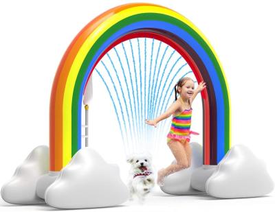 China Inflatable Sprinkler Rainbow Arch Toys Outdoor Water Play Sprinklers Over 6 Feet Long Backyard Play Summer Fun For Kids 225*85*160 d children for sale