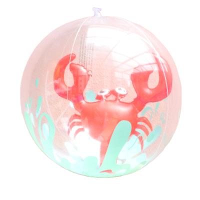 China Custom Small PVC Inflatable Beach Ball With Crab Inside Diameter 30cm for sale