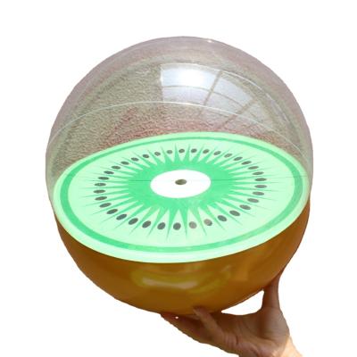 China Custom 3D Kiwi Fruit Beach Ball Toy For Kids Adult Water Game Transparent Inflatable Toy Diameter 30cm for sale