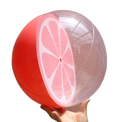 China Custom 3D Grape Fruit Beach Ball Toy For Kids Adult Transparent Inflatable Water Game Toy Diameter 30cm for sale