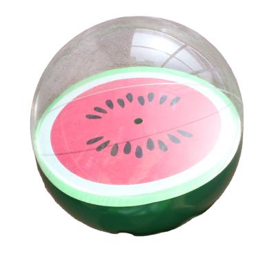 China Custom 3D Watermelon Beach Ball Toy For Kids Adult Transparent Inflatable Water Game Toy Diameter 30cm for sale