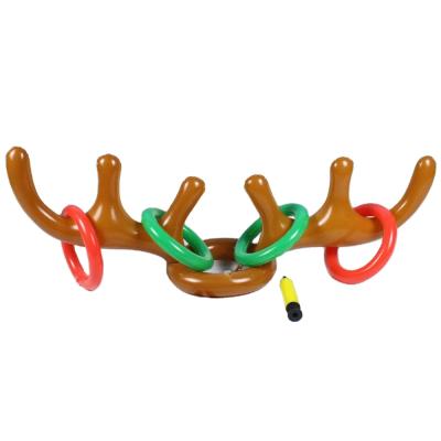 China Christmas Play Reindeer Antler Inflatable Hat Ring Toss Christmas Gift For Kids New Year Gift Play Christmas Decor 90 x 30 cm for sale