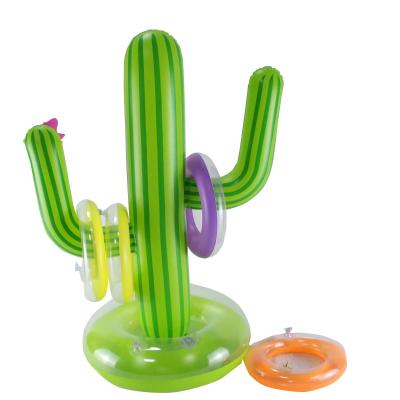 China Cactus Ring Toss Game Set Floating Inflatable Swim Ring For Fiesta Party Pool Game 60 X 40 Cm for sale