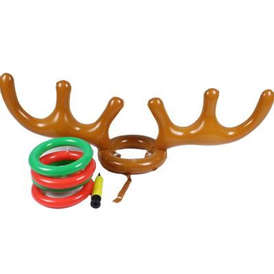 China Christmas Play Reindeer Antler Inflatable Hat Ring Toss Christmas Gift For Kids New Year Gift Play Christmas Decor 90 x 30 cm for sale