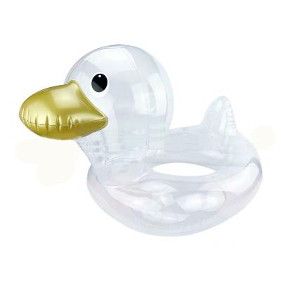 China Transparent Tube Kids Inflatable Swim Duck Floating Swimming Ring 85 x 51 x 48cm for sale