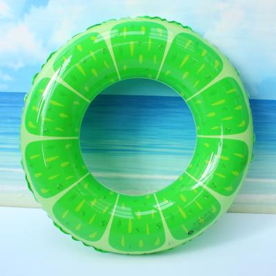 China Lovely Lemon Fruit Promotional Design Inflatable Swimming Pool Floating Swimming Ring 73cm x Outer 36cm Inner for sale