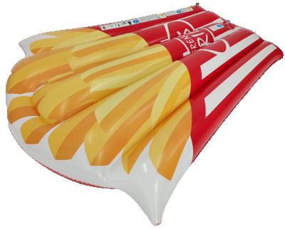 China Newly Designed Inflatable Deck Chair With French Fries Pool Float 148x Floating Row 125 x 24cm for sale