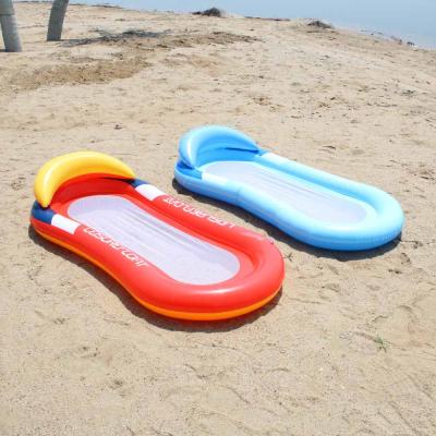 China Inflatable Pool Float Oval Shape With Headrest Pool Raft Lounger 153 x 71 cm for sale