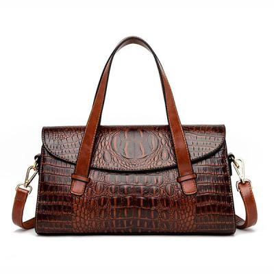 China Stylish Fashion Fancy Design Crocodile Pillow Shoulder Handbag PU Leather Trim Handbags For Women Luxury for sale