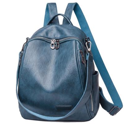 China High Quality Leather Backpacks Women High Capacity Travel Rucksack Waterproof Leather School Bags For Teenage Girls Shoulder Bags for sale