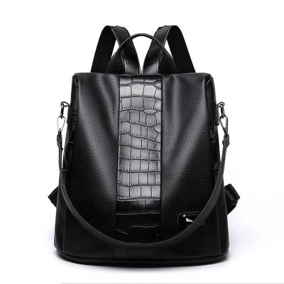 China Large Capacity Backpack Shoulder Bags Women Purses Female Designer PU Leather Waterproof Luxury Women Backpack for sale