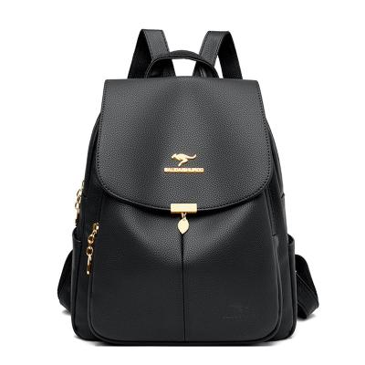 China 2022 Fashion High Capacity Waterproof Backpacks For Women High Quality PU Leather Ladies School Backpack For Teenagers Travel Casual Bags for sale