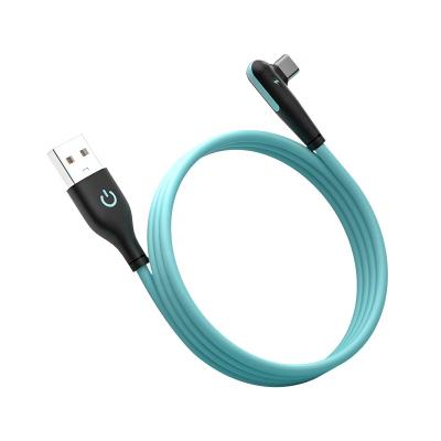 China Elbow Type C Liquid Silicone Quick Charger USB Data Transmission Cable for sale