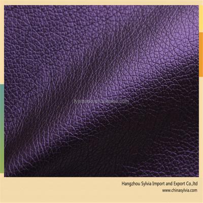 China Abrasion-resistant purple color leather fabric for making sofa for sale