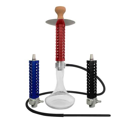 China Metal Aluminum Hookah Medium Size Aluminum Alloy Shisha Glass Hookah for sale