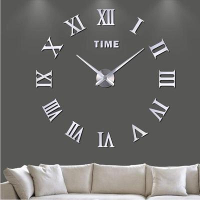 China Antique Style Fancy Customized Large Size 3D Creative DIY Acrylic Sticker Desktop Acrylic Wall Clock for sale