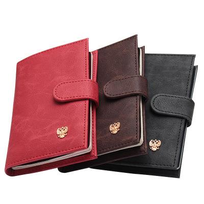 China Vintage Men's Russian Eagle Snap Button SIM Visa Card Leather Passport Cover Holder For Travel for sale