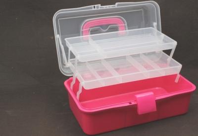 China Multi-function Plastic Tooling Box / clear cover 3 layer Nail art case for sale