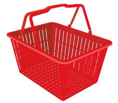 China Handheld plastic product supermarket shopping basket for sale