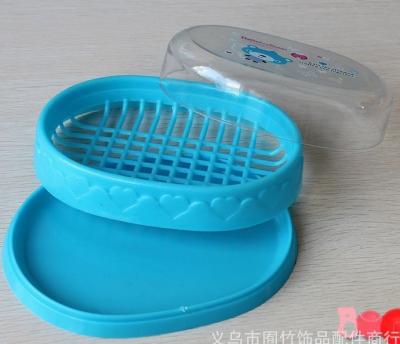 China Plastic soap dish and box double layer with clear cover for sale