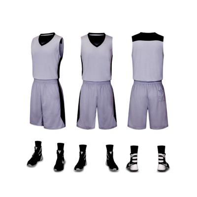 China New Quick-Dry Men's Absorption Adult Basketball Suit Breathable Sleeveless Double Side Pocket Suit for sale