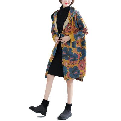 China Wholesale Autumn Loose Comfortable Winter Hooded Custom Women's Open Front Long Trench Coats Open Windproof Outdoor Windproof Hooded for sale