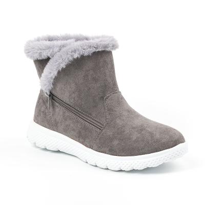 China Fashion Trend High Quality Winter Suede Leather Faux Fur Boot Warm Snow Boots For Women for sale