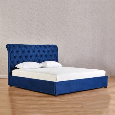 China Storage Bedroom Furniture Sets King Size Upholstered Luxury Beds Deep Tufted Headboard Platform Bed for sale