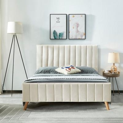 China Storage Velvet Fabric Upholstered Platform King Size Bed Gas Lift Storage Bed Frame for sale