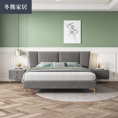 China High Quality Modern Polyester Fabric Double Beds Set King Size Wood Frame Furniture Storage Luxury Bedroom Bed for sale