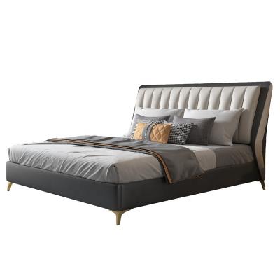 China Elegant Shape King Size High Upholstered Foam Platform Tuft Adorned Upholster Bed for sale