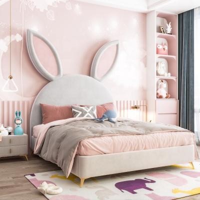 China Lovely Girls Loving Asian Kids Room Furniture Pink Single Bed With Storage for sale