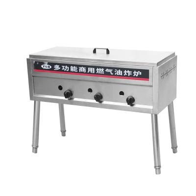 China Professional environmental protection manufacturers wholesale three burner gas vertical fryer commercial kitchen equipment for sale