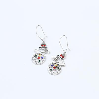 China 2021 CLASSIC Christmas Jewelry Gold Snowman Alloy Stud Drop Earrings For Women for sale