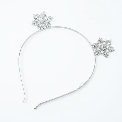 China Shiny Metallic Circle Glitter Headband Christmas Snowflake Headbands Party Cute Headwear Merry Headwear for sale