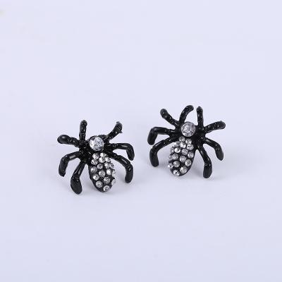 China Jewelry FASHIONABLE Personality Halloween Spider Funny Black Stud Earrings for sale