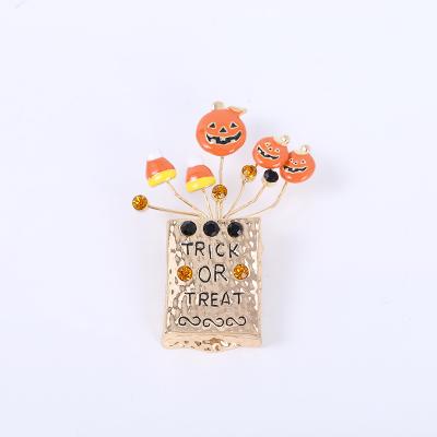 China Fashionable European and American Halloween Ornaments Tombstone Pumpkin Ghost Brooch for sale