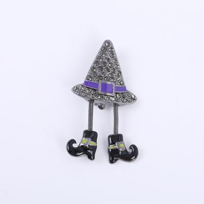 China Popular Wholesale Witch Hat Magic Alloy Halloween Enamel Pin Badge Brooch for sale