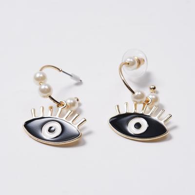 China TRENDY Fashion Creative Alloy Trend Exaggerated C Shape Demon Eyes Earrings for sale