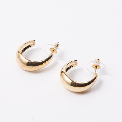 China 2021 New Fashionable C-shaped French C-shaped cool U-shaped curved metal earrings simple and elegant wind earrings for sale