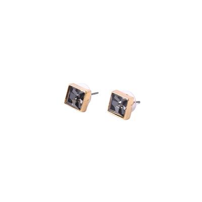 China CLASSIC Ladies Alloy Luxury Geometric Square Glass Diamond Stud Earrings for sale