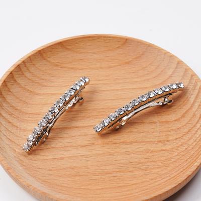 China 2021 new fashion row diamond fashion temperament Korean noble copper hairpin ladies whole glass hairpin for sale