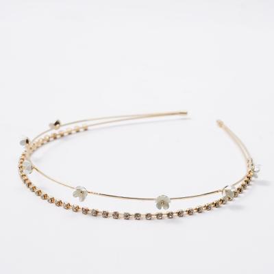 China Double layer thin side women's rhinestone hair accessories INS hair band fashion Korean style hair band for sale