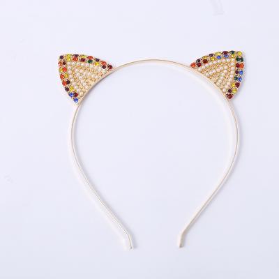 China Soft Hair Band Cat Ear Temperament Glass Drill Hair Band for sale